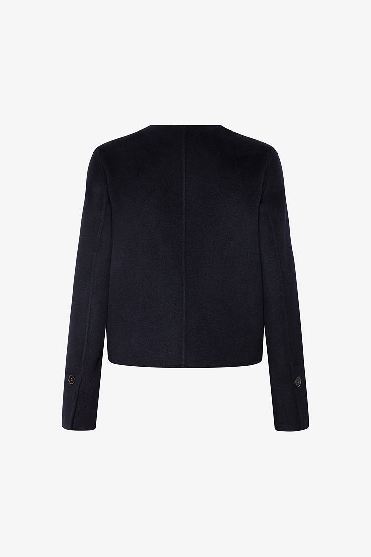 Sly 010 Kragenlose Doubleface-Jacke mit aufgesetzten Taschen Räumungsverkauf