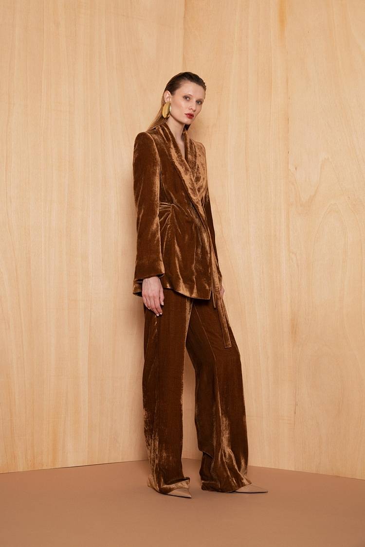 Sly 010 Wickelblazer mit Gürtel aus Viskose-Samt Bis zu 60% Rabatt