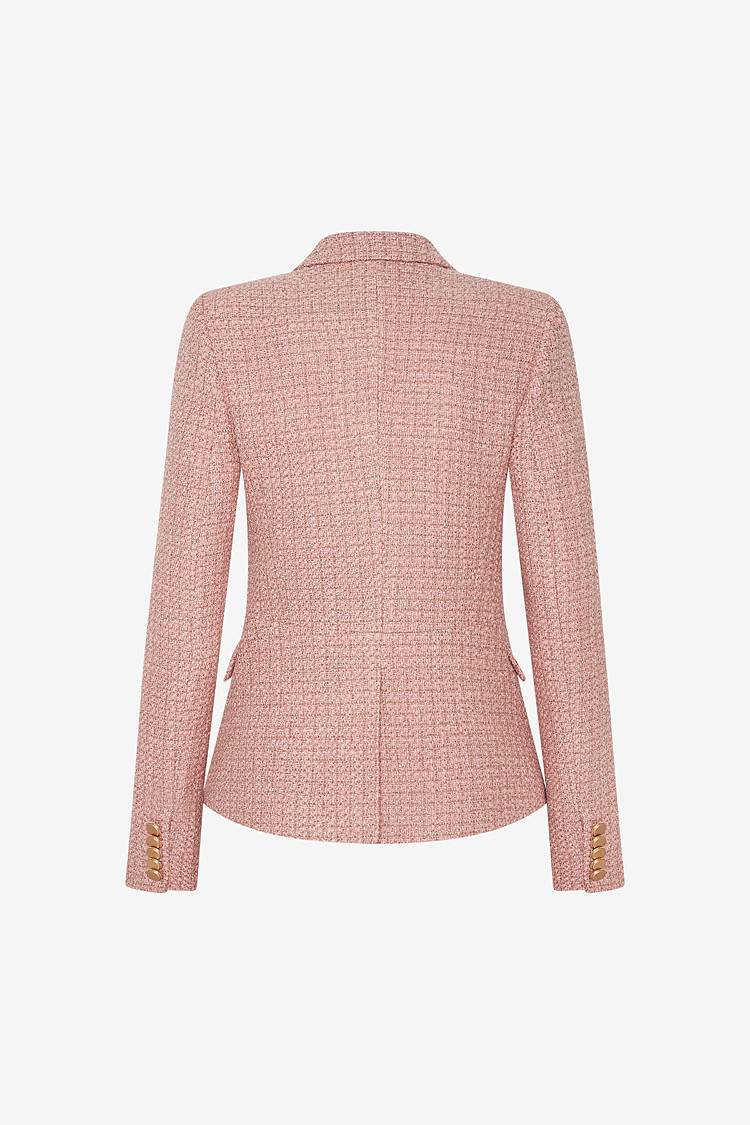 Sly 010 Double-breasted Tweed Blazer with Gold Buttons Black Friday
