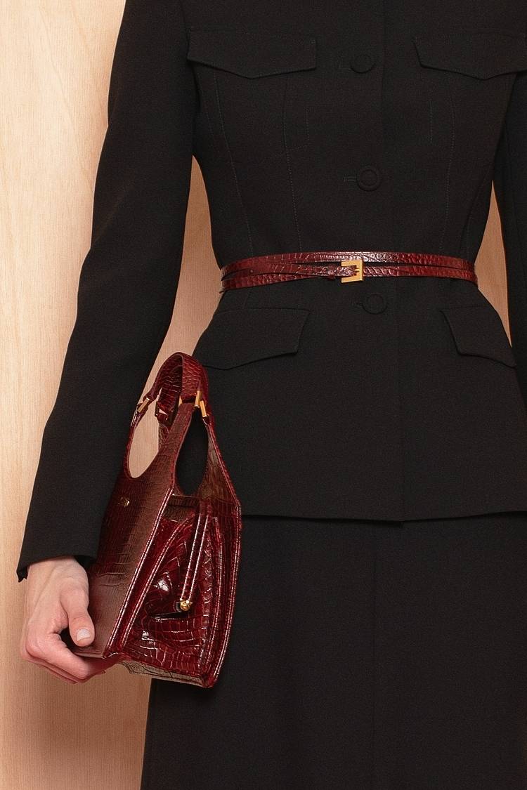 Sly 010 Maria Bag aus Leder mit Kroko-Prägung Räumungsverkauf