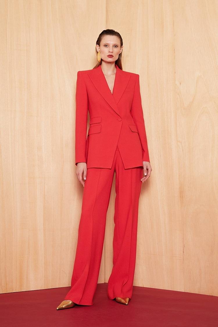Sly 010 Taillierter Einknopf-Blazer aus Crêpe-Envers-Satin Online Shopping