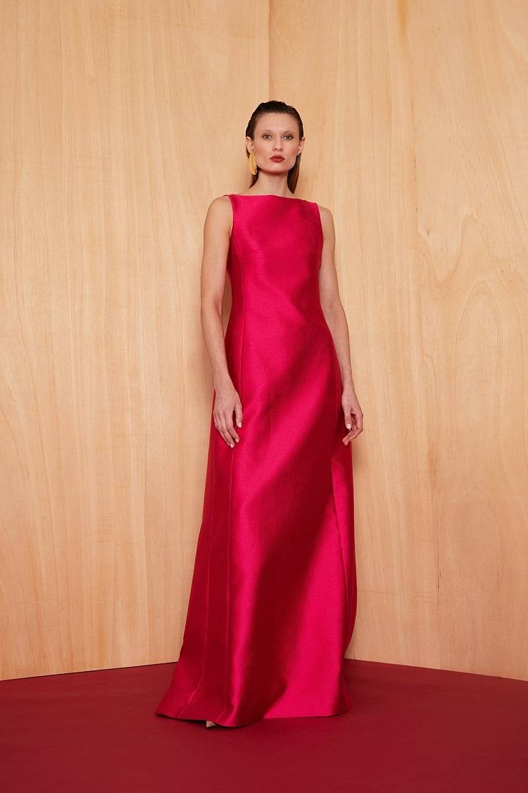 Sly 010 Bodenlanges Kleid aus Taft Valentinstagsangebot
