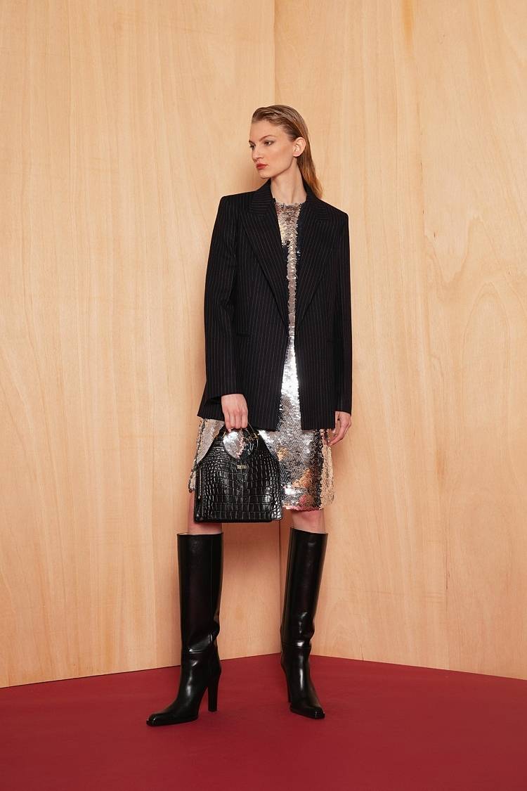 Sly 010 Knopfloser Nadelstreifen-Blazer aus Wolle JETZT KAUFEN