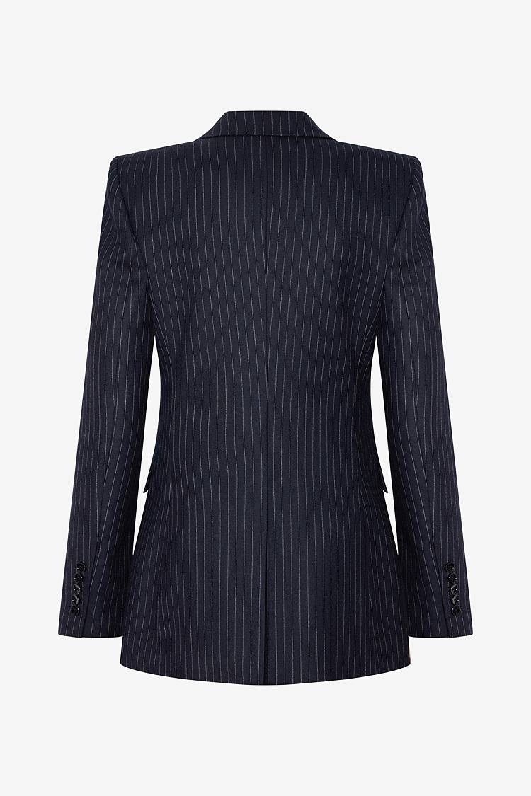 Sly 010 Taillierter Einknopf-Nadelstreifen-Blazer aus Wolle Letzter Tag