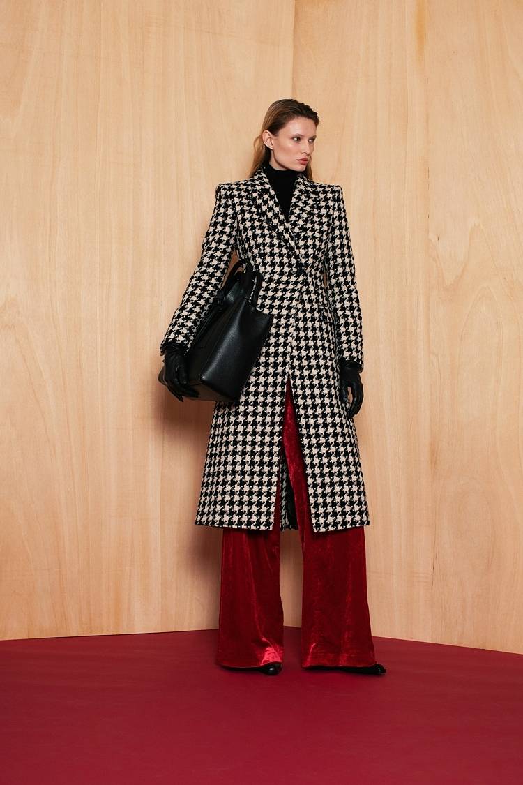 Sly 010 Tailored Coat with Houndstooth Pattern Bis zu 65% Rabatt