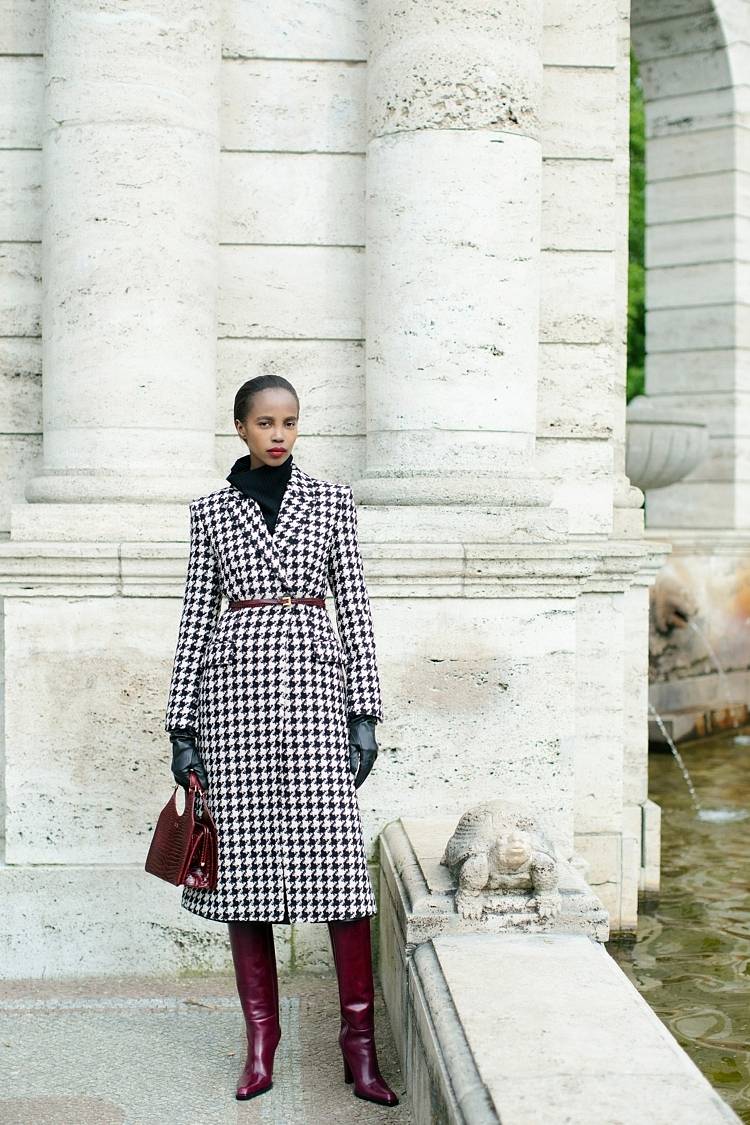 Sly 010 Tailored Coat with Houndstooth Pattern Bis zu 65% Rabatt