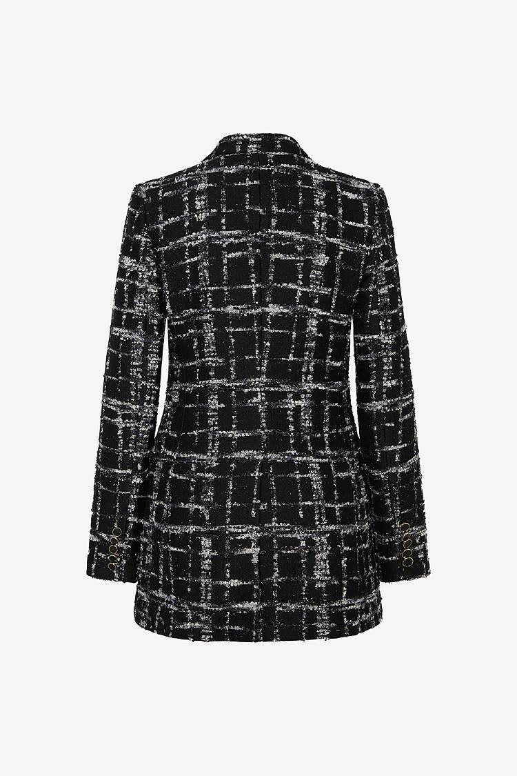Sly 010 Doppelreihiger Tweed-Blazer mit Emailleknöpfen Versandkostenfrei