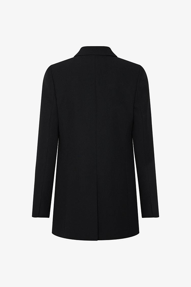 Sly 010 Knopfloser Smoking-Blazer aus Crêpe-Envers-Satin Outlet