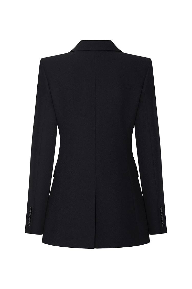Sly 010 Taillierter Einknopf-Blazer aus Crêpe-Envers-Satin Verkauf