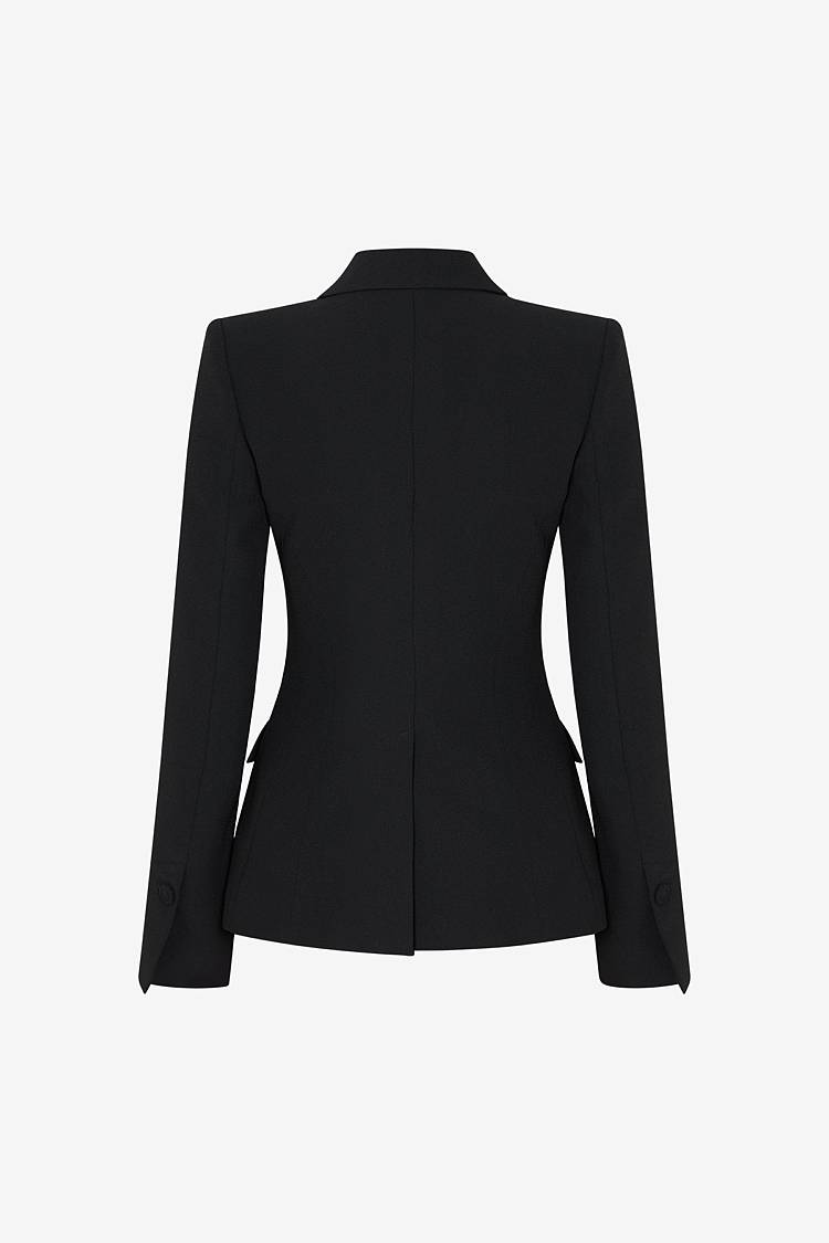 Sly 010 Einreihiger Blazer mit Pattentaschen aus Crêpe-Envers-Satin Hotsell