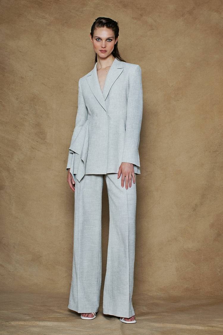 Sly 010 Blazer mit Volant aus Leinengemisch Fabrikladen