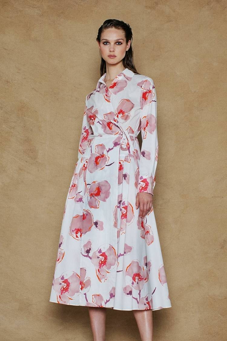 Sly 010 Midi-Wickelkleid aus Baumwolle mit Blumendruck Cyber Monday