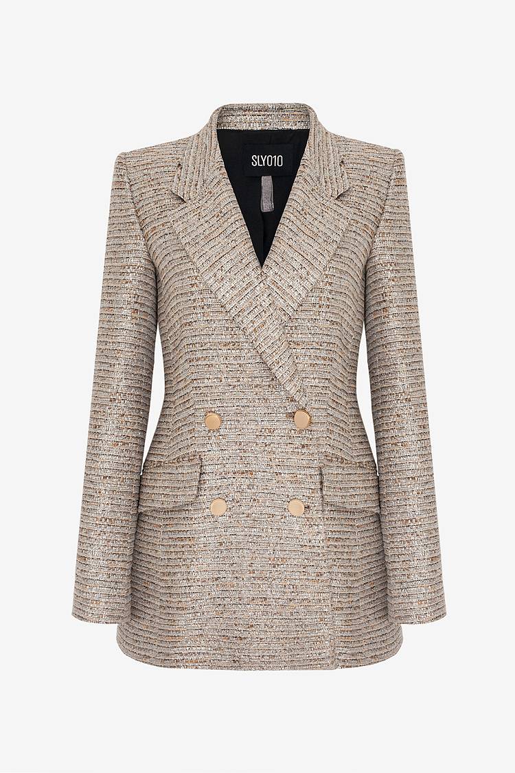 Sly 010 **Doppelreihiger Blazer aus Tweed** Lagerräumung