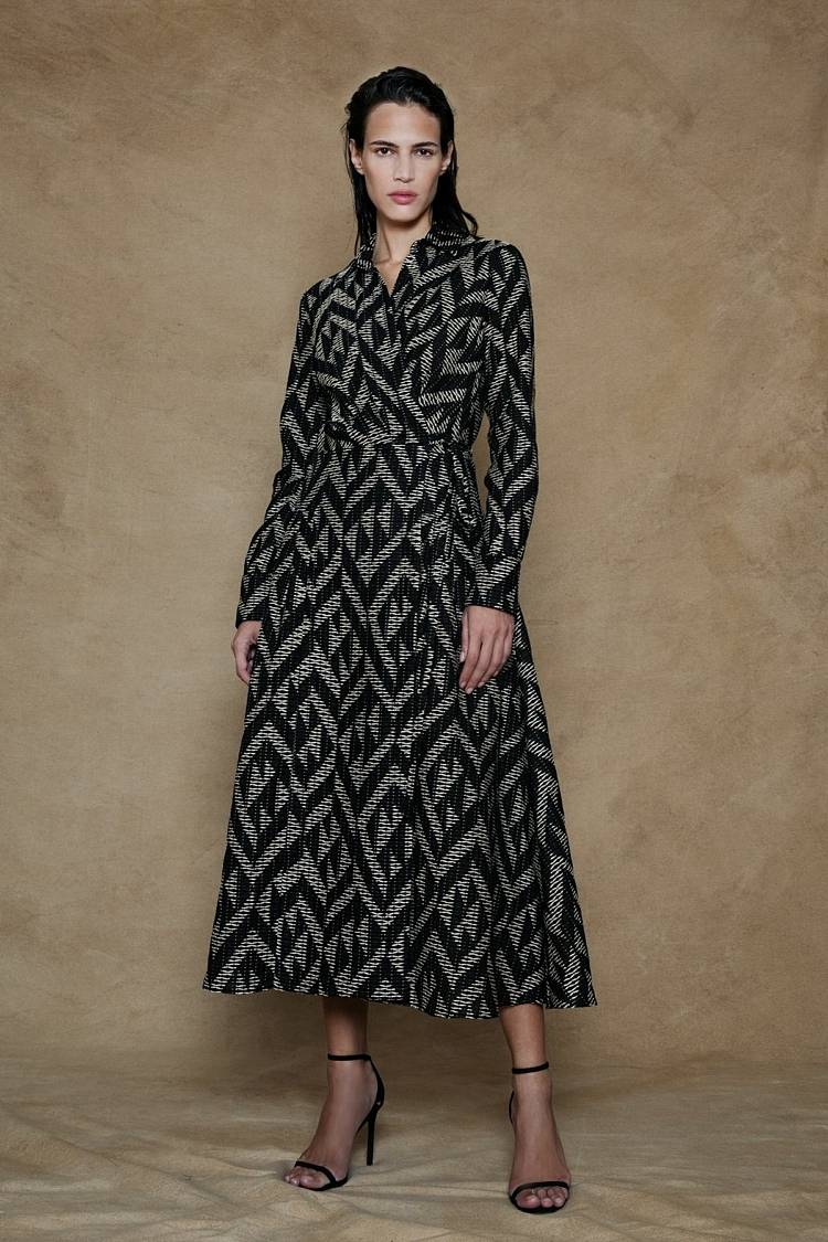 Sly 010 Midi-Wickelkleid mit grafischem Muster Super Sparpreis