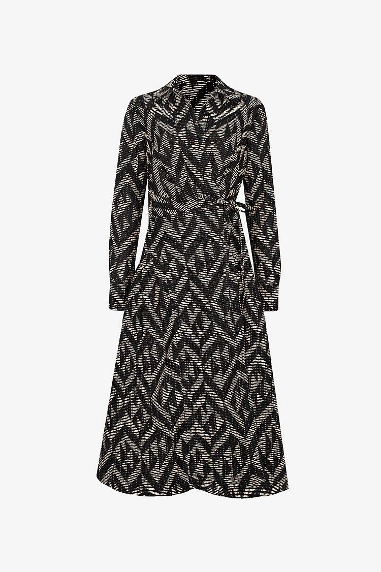 Sly 010 Midi-Wickelkleid mit grafischem Muster Super Sparpreis