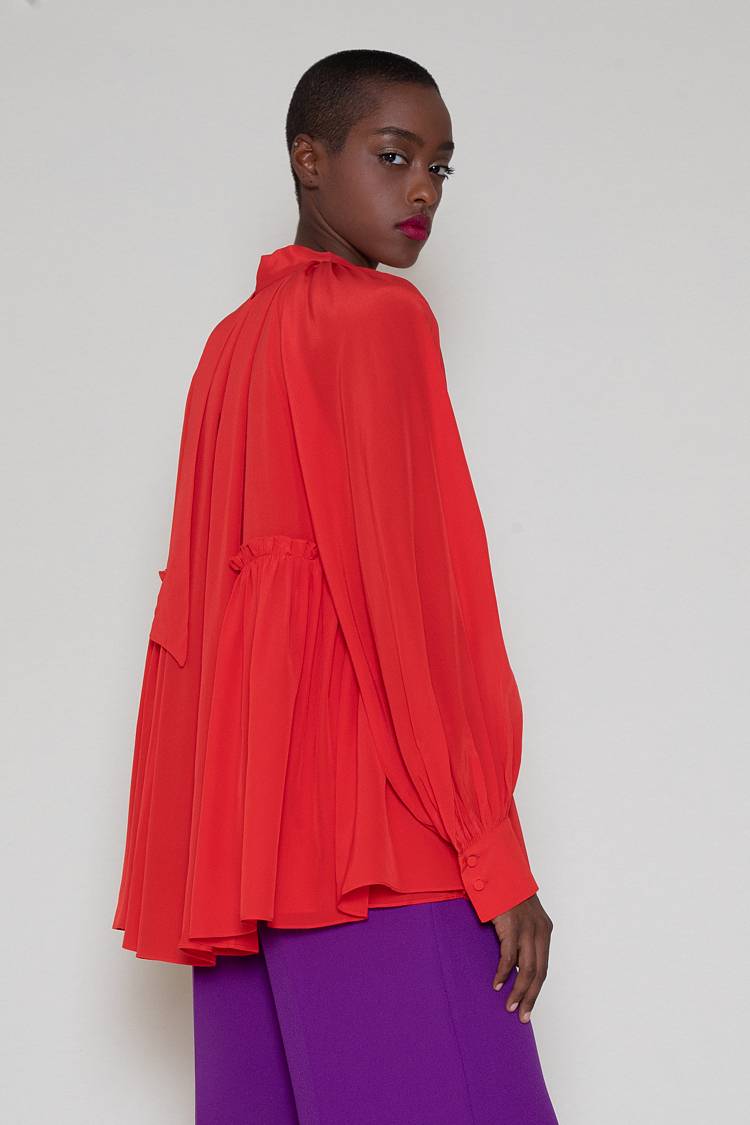 Sly 010 Seidenbluse mit Schluppe Begrenzte Freigabe