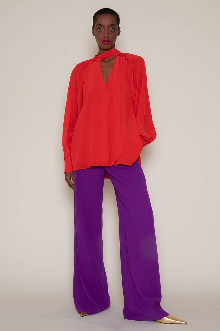 Sly 010 Seidenbluse mit Schluppe Begrenzte Freigabe