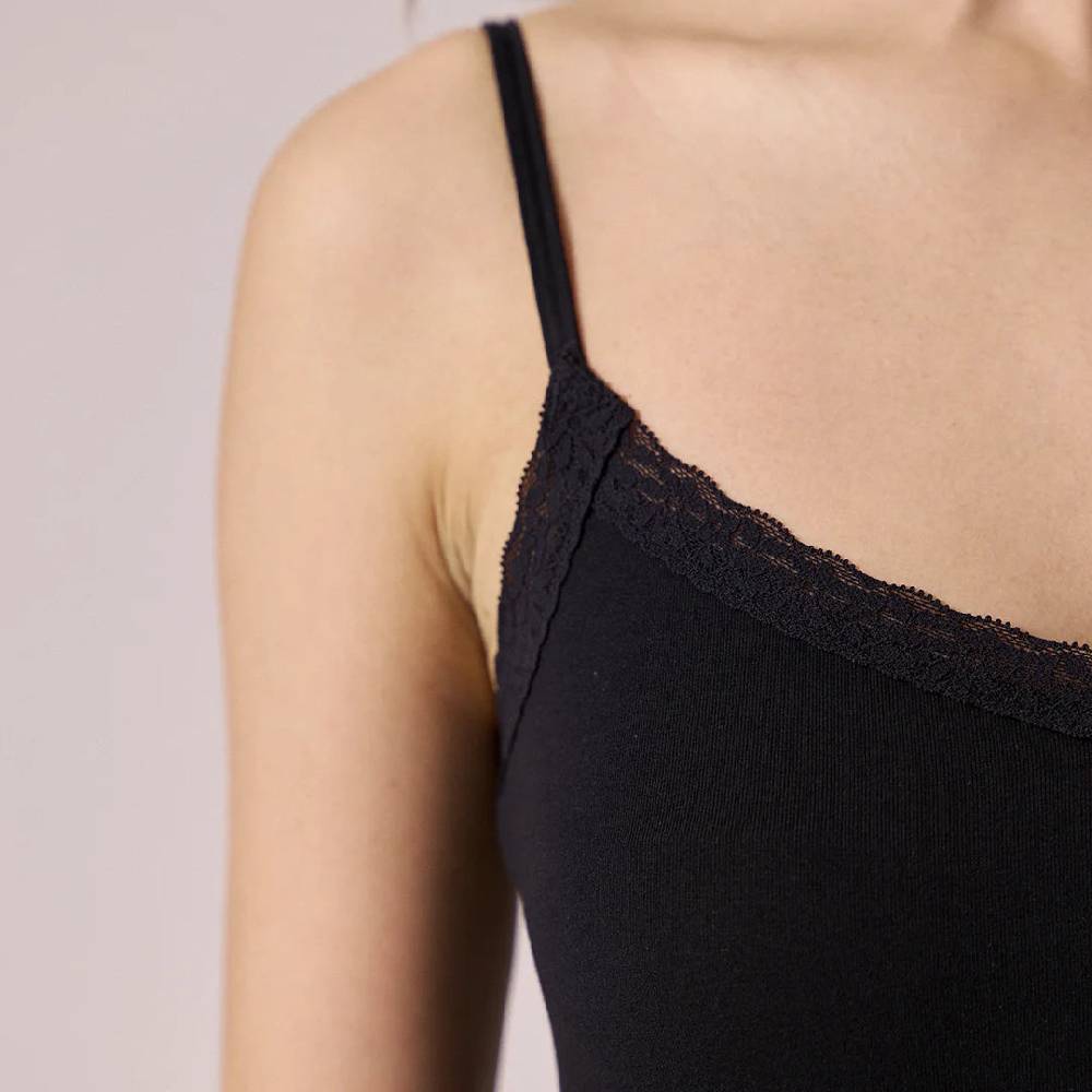 ﻿Snocks Damen Unterhemd mit Spitze aus Bio-Baumwolle Muttertagsangebot