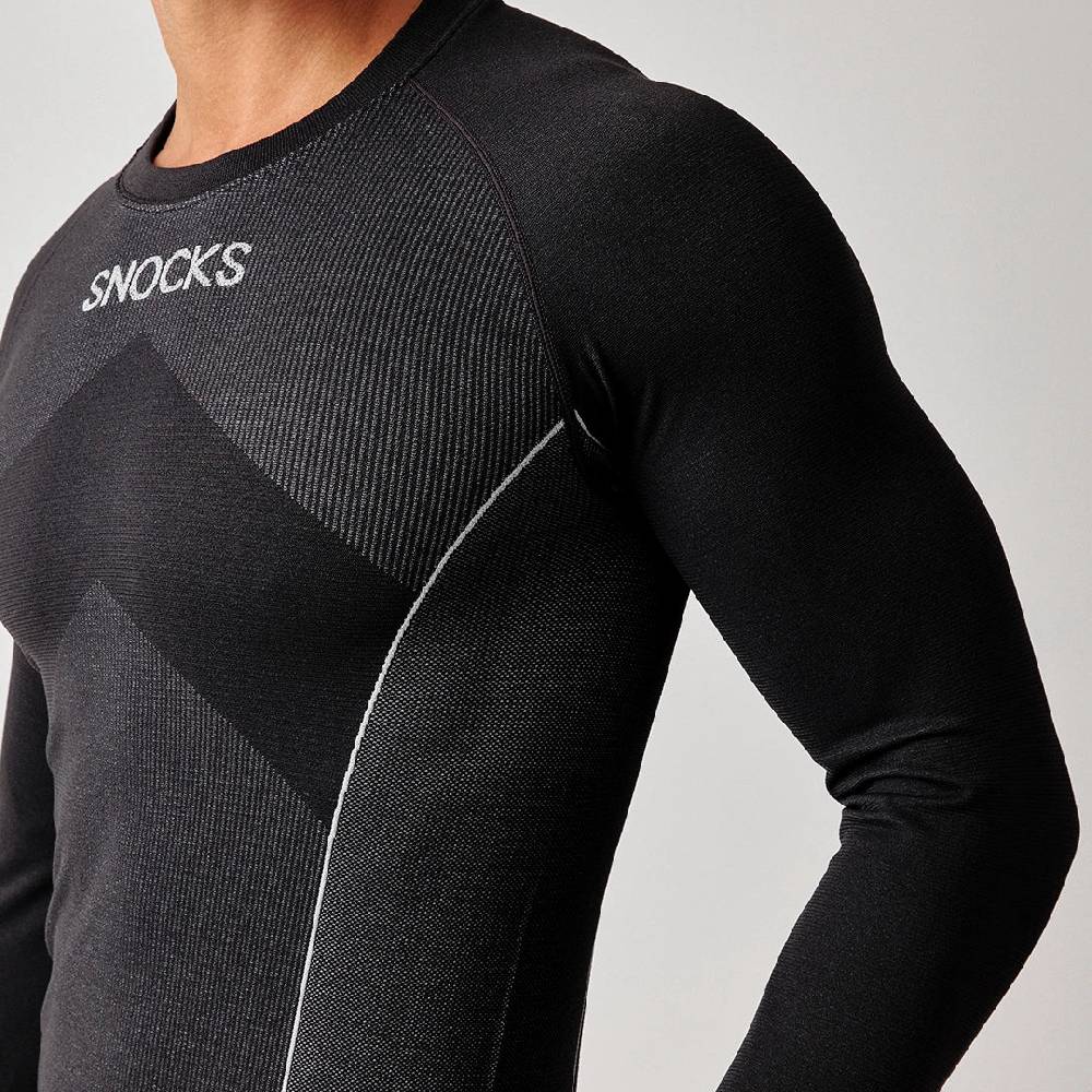 Snocks Thermounterwäsche Herren mit Daumenloch aus recyceltem Polyester Rabatt