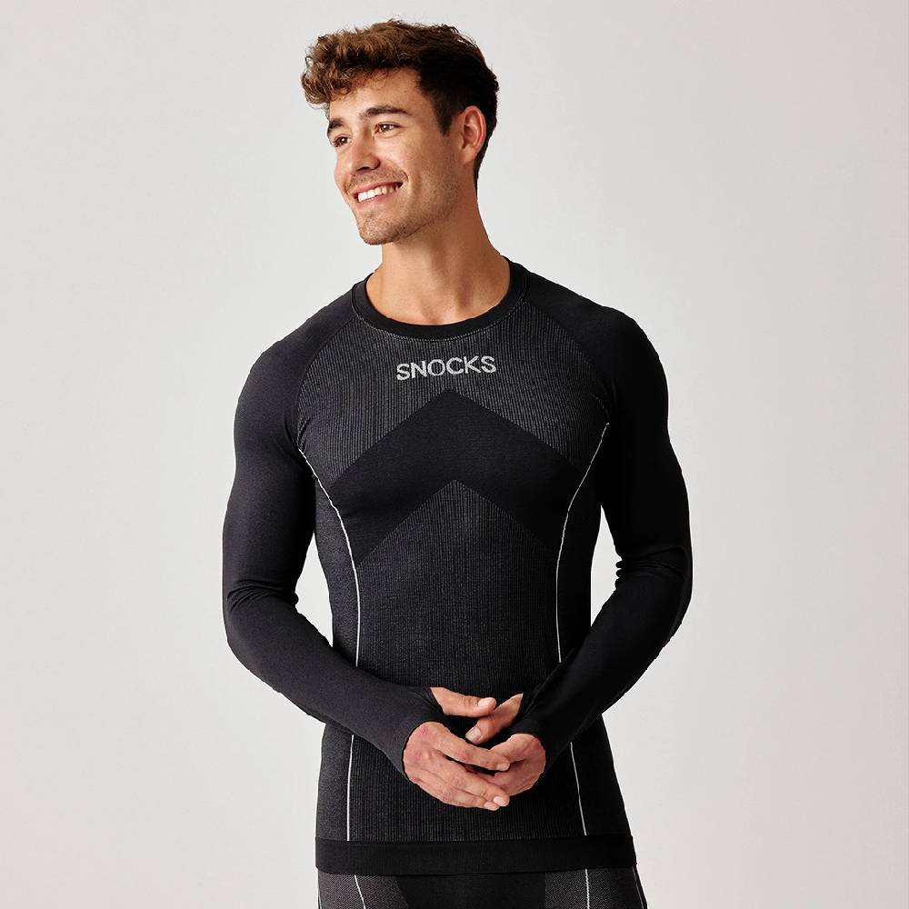 Snocks Thermounterwäsche Herren mit Daumenloch aus recyceltem Polyester Neuheiten