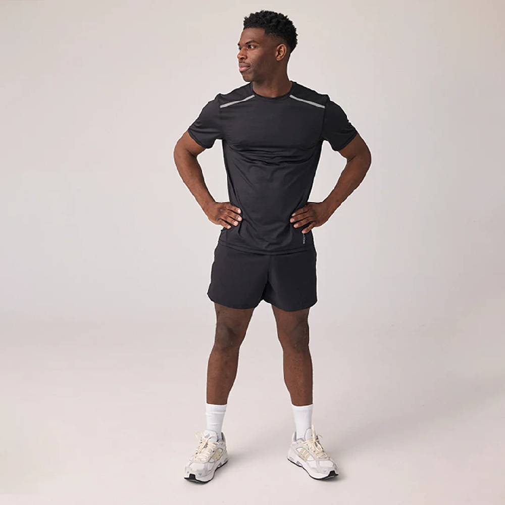 Snocks Trainingsshirt mit Reflexstreifen Herren aus recyceltem Polyamid Kostenlose Rückgabe