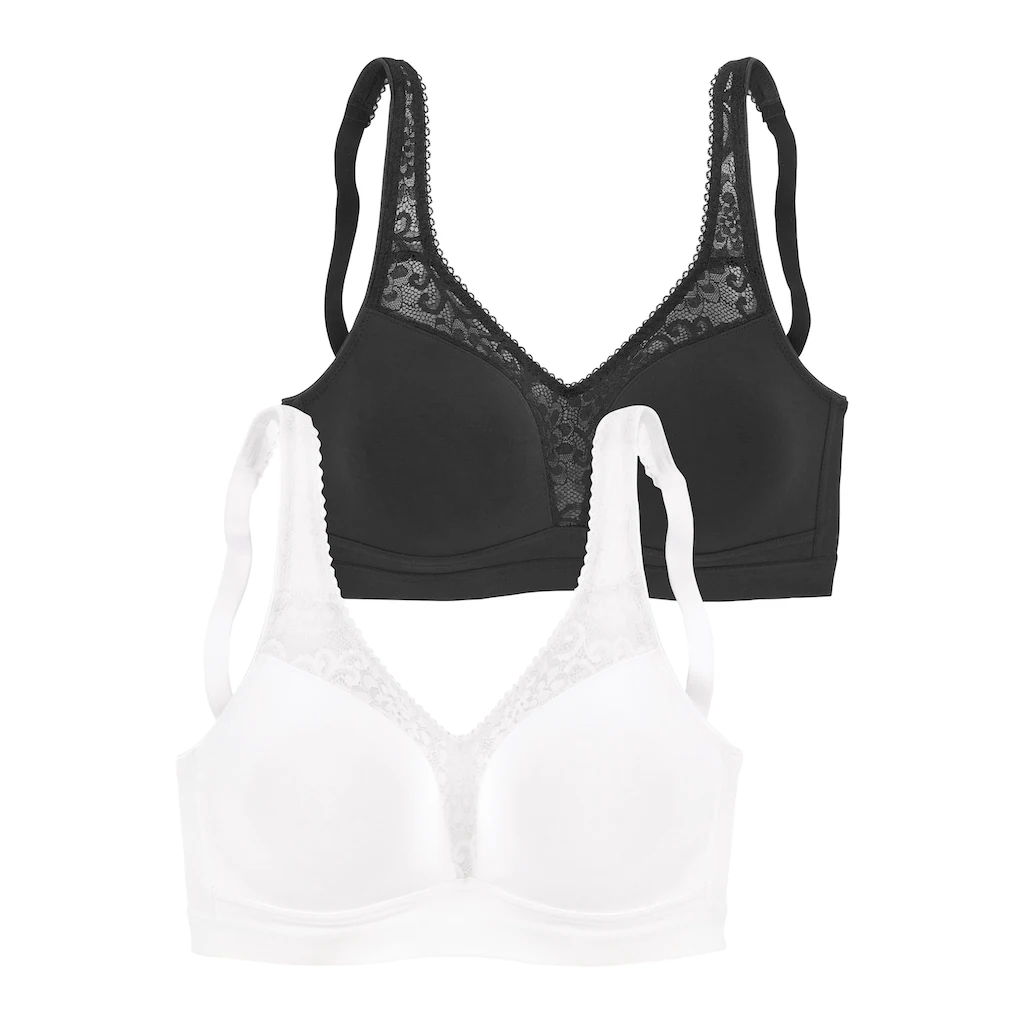 petite fleur Entlastungs-BH (Packung 2 Stück) ohne Bügel mit femininer Spitze im Doppelpack online kaufen Online Outlet