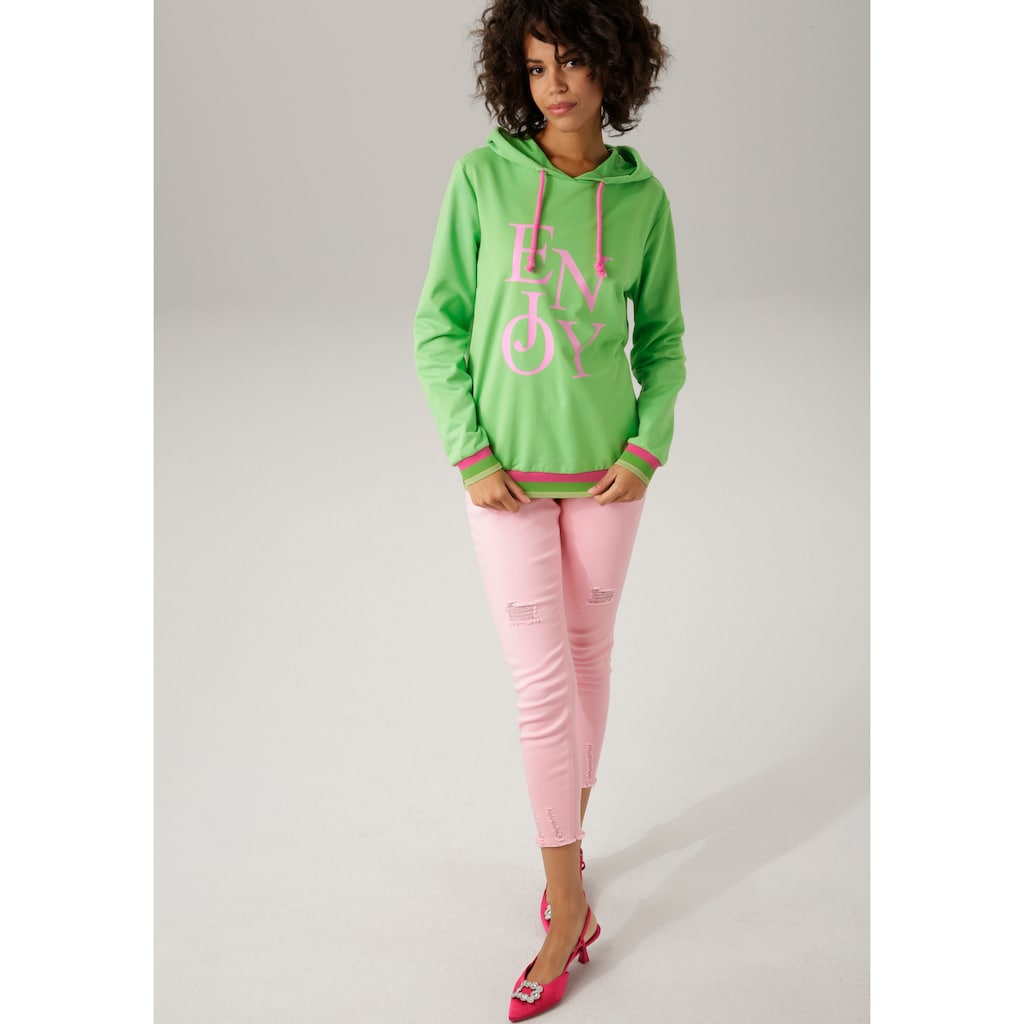 Aniston CASUAL Sweatshirt mit "ENJOY"-Schriftzug Kauf eins, bekomm eins gratis