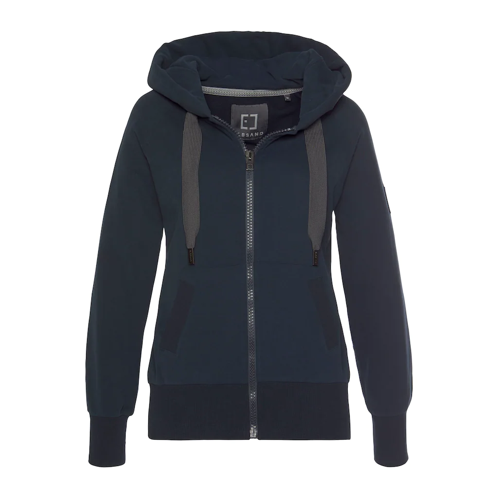 Elbsand Sweatjacke mit Logo-Stickerei an der Kapuze bequeme Freizeitjacke mit Taschen Tiefpreis