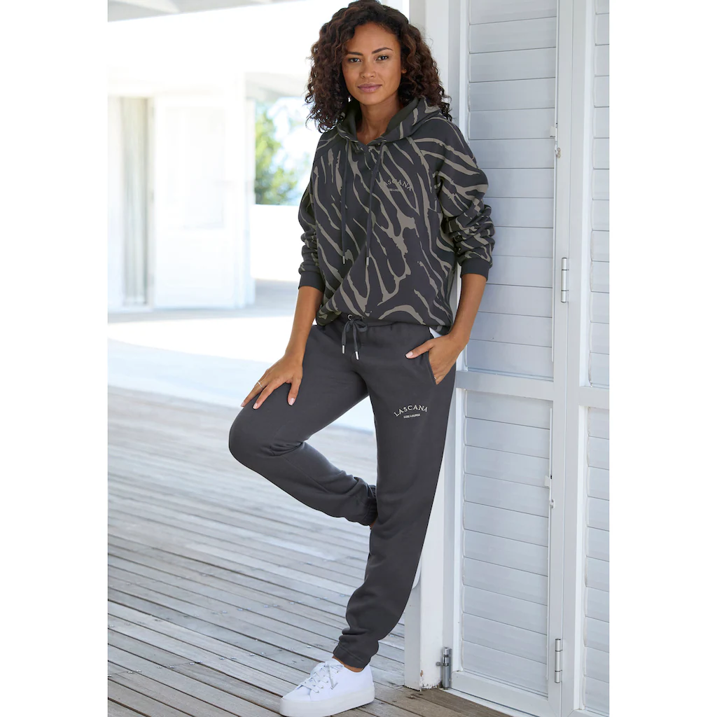 LASCANA Kapuzensweatshirt mit Zebramuster Loungewear JETZT KAUFEN
