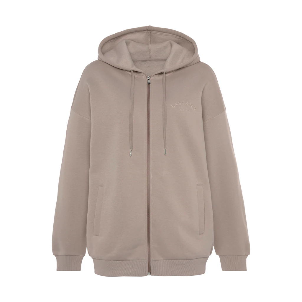 LASCANA Kapuzensweatjacke mit seitlichen Taschen und Innen angeraut Loungewear Letzter Tag