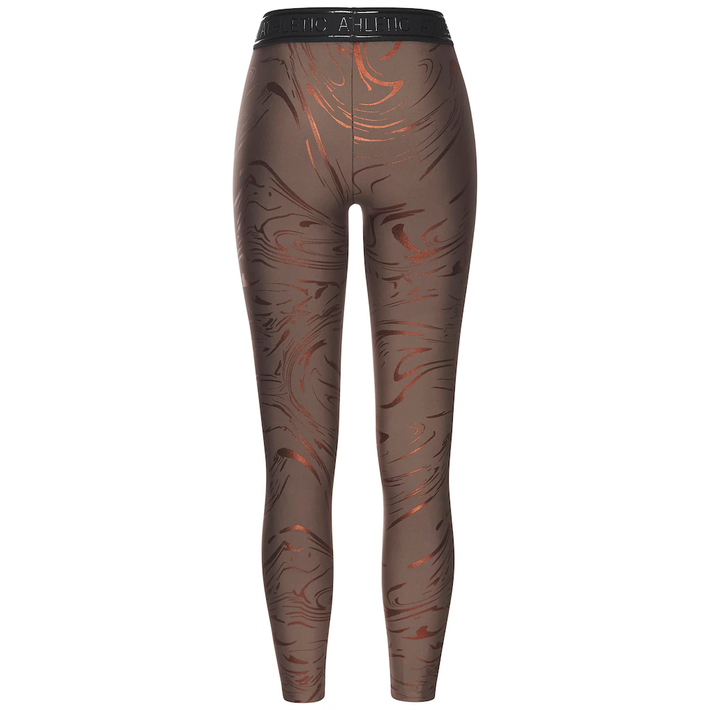 LASCANA ACTIVE Funktionsleggings Sportleggings mit glänzendem Print und 3D Schriftzug Riesige Rabatte