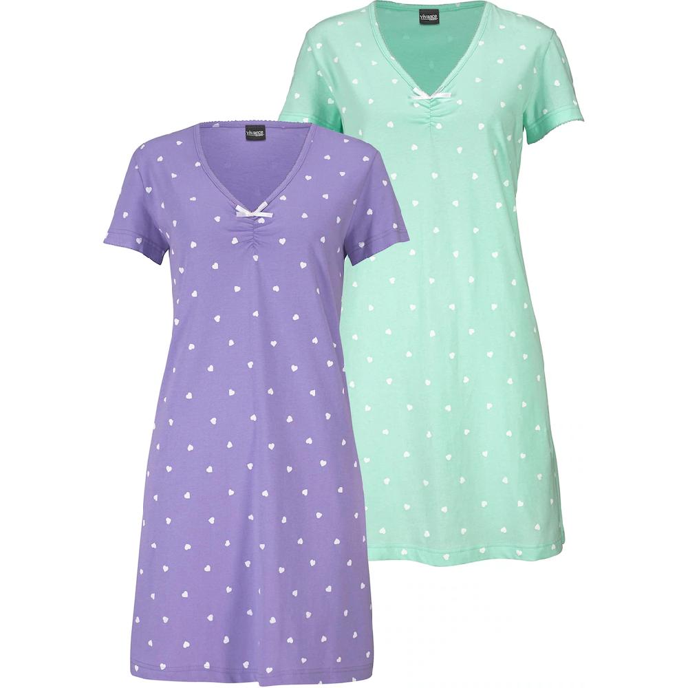 Vivance Dreams Nachthemd (2er-Pack) mit Herzchenprint ▷ für Outlet