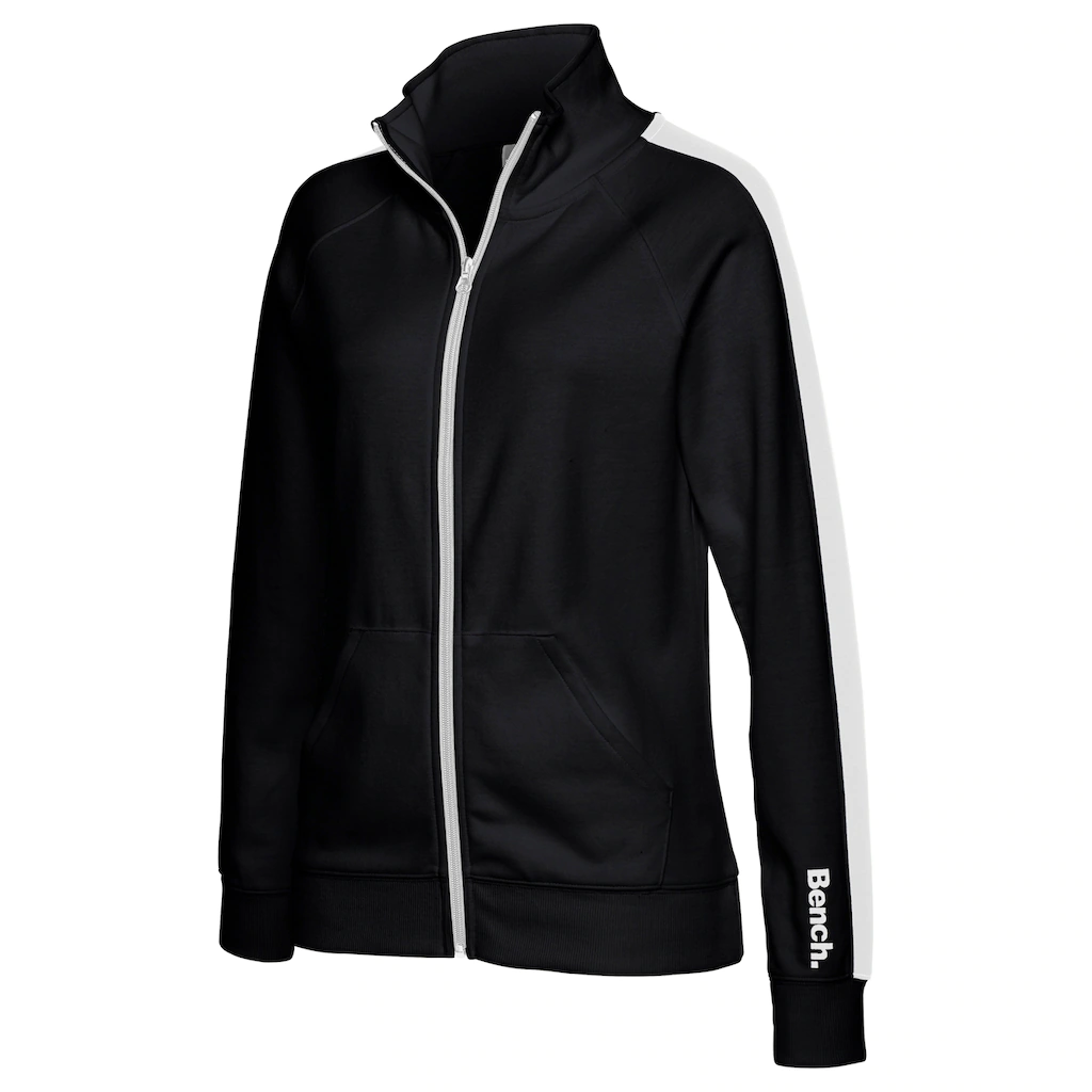 Bench. Loungewear Sweatjacke mit Seitenstreifen und Stehkragen Loungewear Angebote