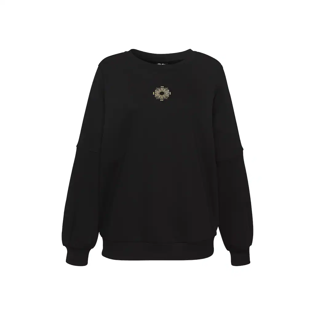 Buffalo Sweatshirt Loungeshirt mit großem Rückenprint- mit Glanz-Effekt Loungewear Fabrikpreis