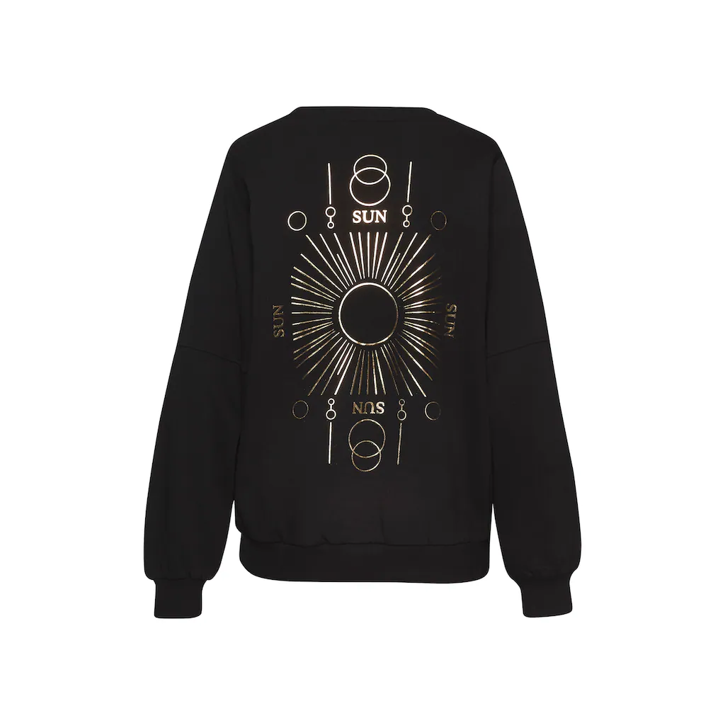 Buffalo Sweatshirt Loungeshirt mit großem Rückenprint- mit Glanz-Effekt Loungewear Fabrikpreis
