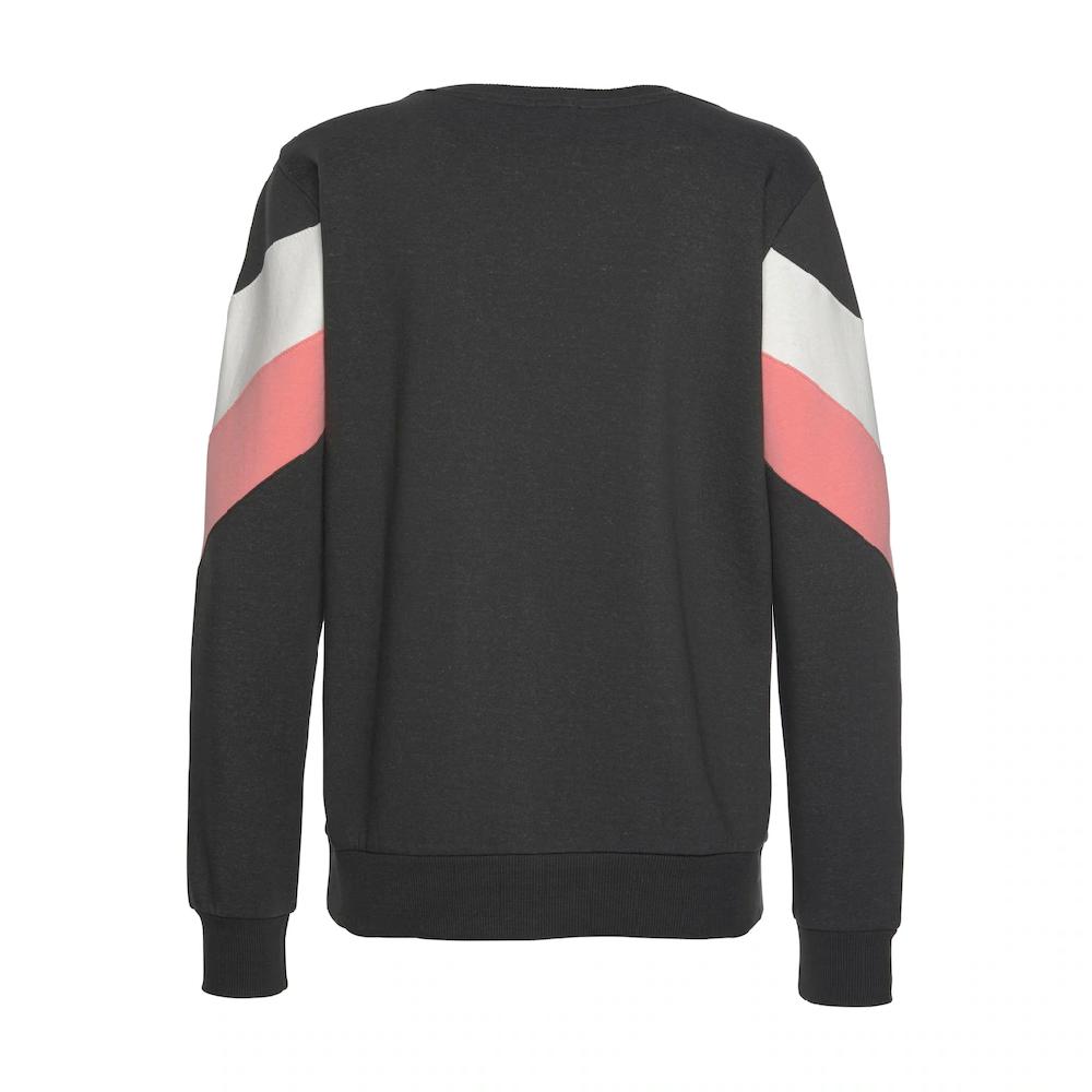 H.I.S Sweatshirt mit Kontraststreifen an Vorderseite und Ärmeln Loungeanzug Super Sparpreis