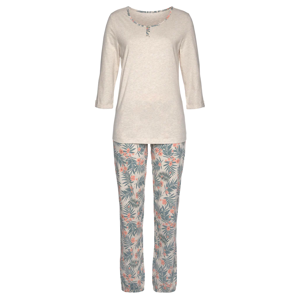LASCANA Pyjama (2 tlg.) mit gemusterter Hose ▷ für Vierteljährliche Förderung