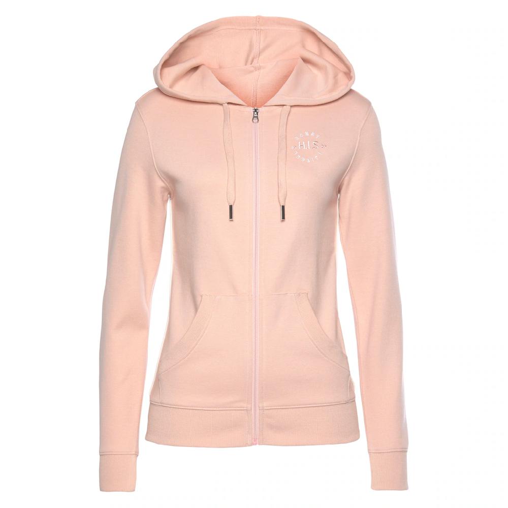 H.I.S Kapuzensweatjacke mit seitlichem Piping und kleiner Markenstickerei Loungeanzug Bis zu 55% Rabatt