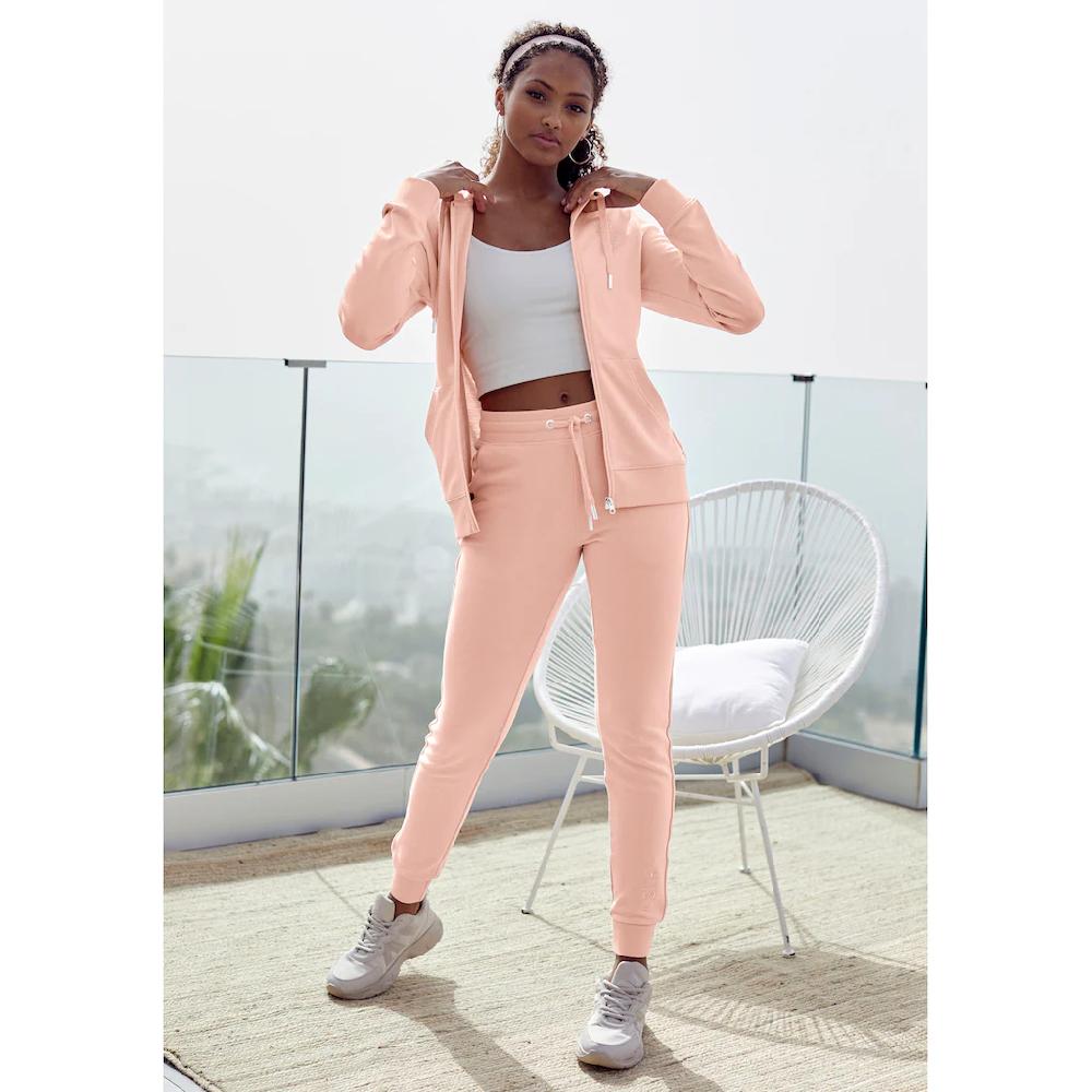 H.I.S Kapuzensweatjacke mit seitlichem Piping und kleiner Markenstickerei Loungeanzug Bis zu 55% Rabatt