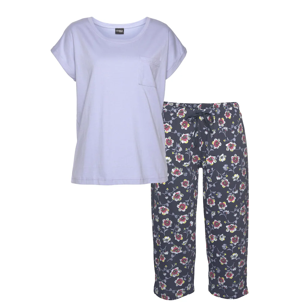 Vivance Dreams Capri-Pyjama (2 tlg.) mit gemusterter Schlafhose bestellen Verkauf