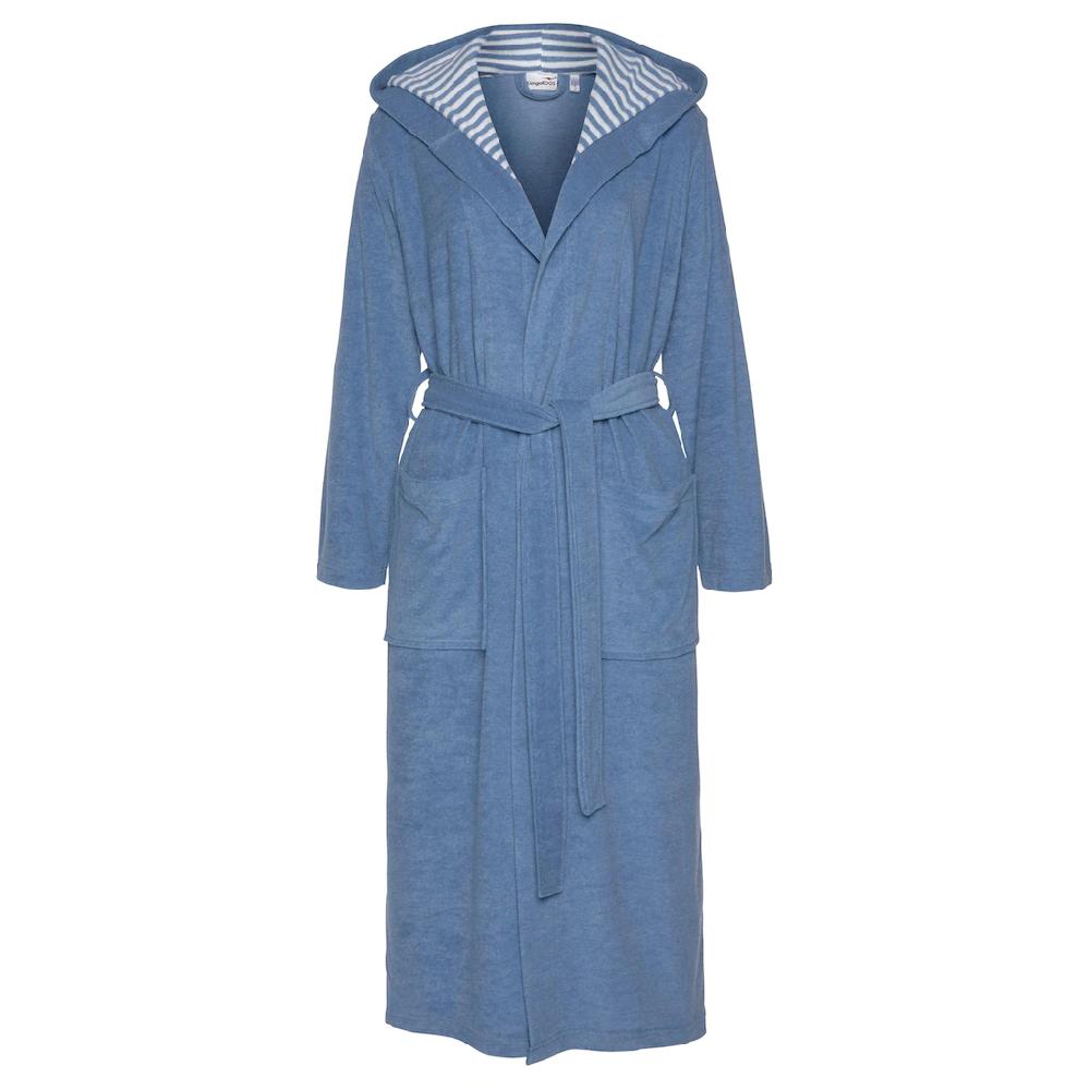 KangaROOS Damenbademantel »Dalia ideal für Sauna & Spa Hotelbademantel Morgenmantel« (1 St.) Uni-Farben und innen mit Streifen Bademantel mit Taschen XS-2XL Valentinstagsangebot