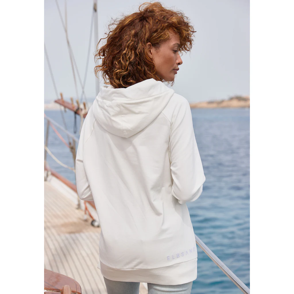 Elbsand Kapuzensweatshirt »Svana« mit Logoprint bequemer Hoodie seitliche Schlitze Jubiläumsangebot