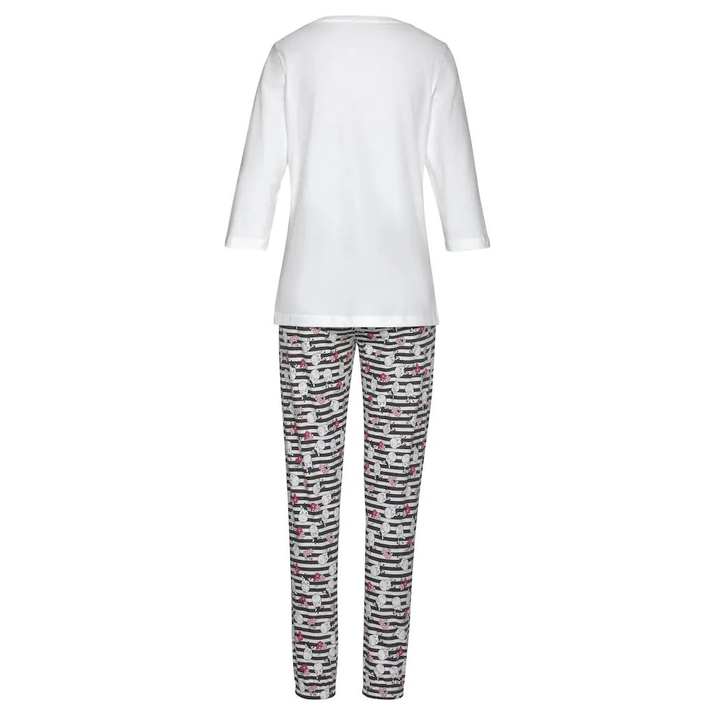 Vivance Dreams Pyjama (4 tlg. 2 Stück) mit verspieltem Tierprint ▷ für Zeitlich begrenztes Angebot