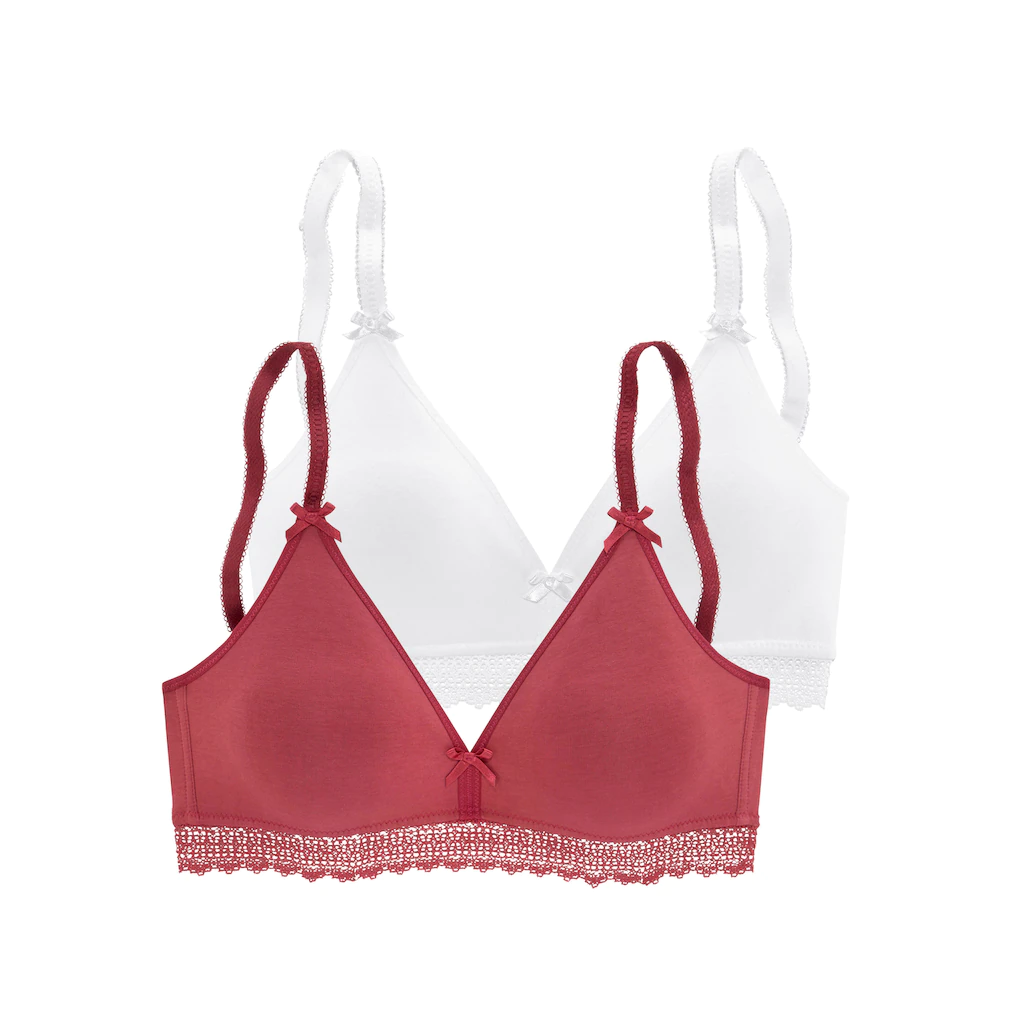 petite fleur Bralette-BH ohne Bügel mit Spitzenband aus weicher Baumwolle Basic Dessous online kaufen Exklusive Angebote