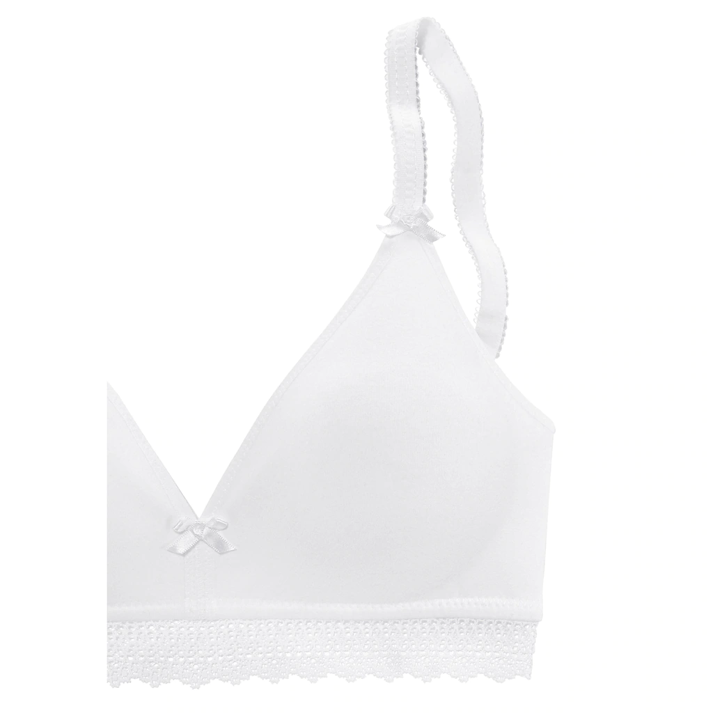 petite fleur Bralette-BH ohne Bügel mit Spitzenband aus weicher Baumwolle Basic Dessous online kaufen Exklusive Angebote