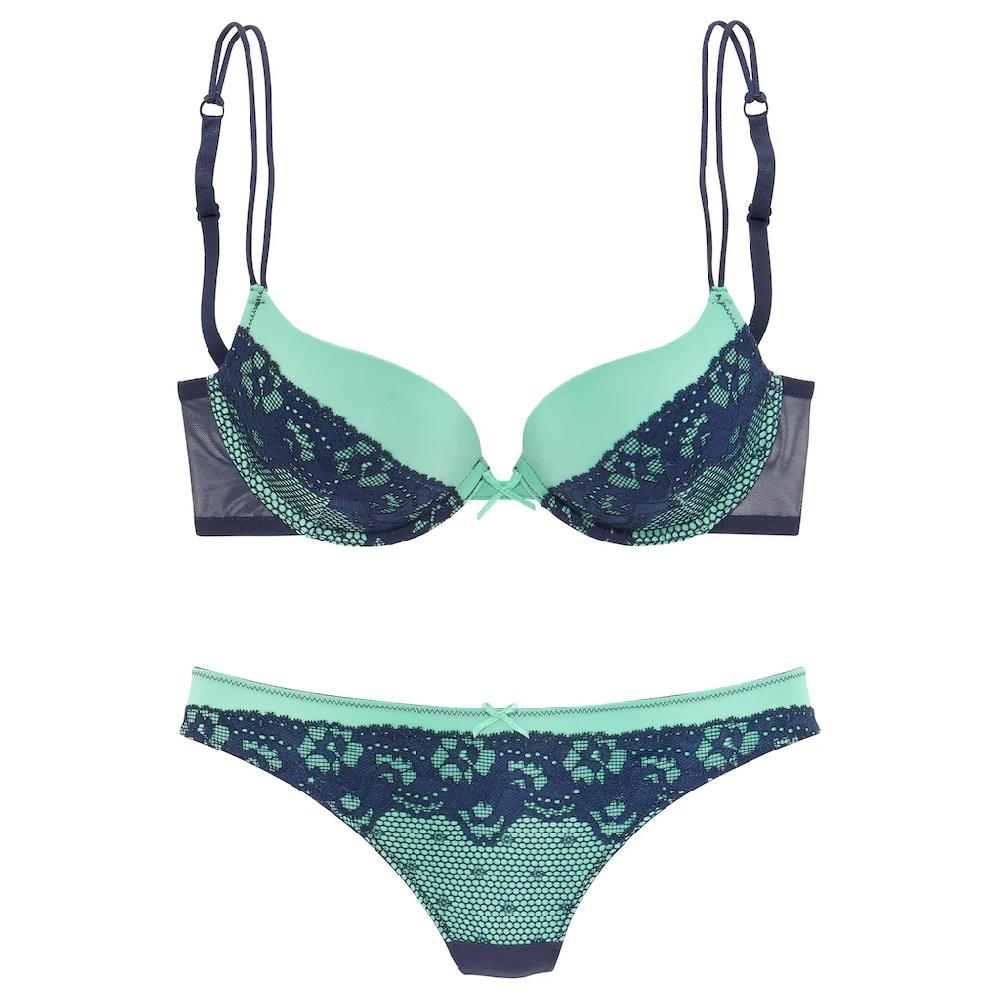 Melrose Set: Push-up-BH (Set 2 tlg. mit String) Dessous ▷ für Discount Store für neue Produkte
