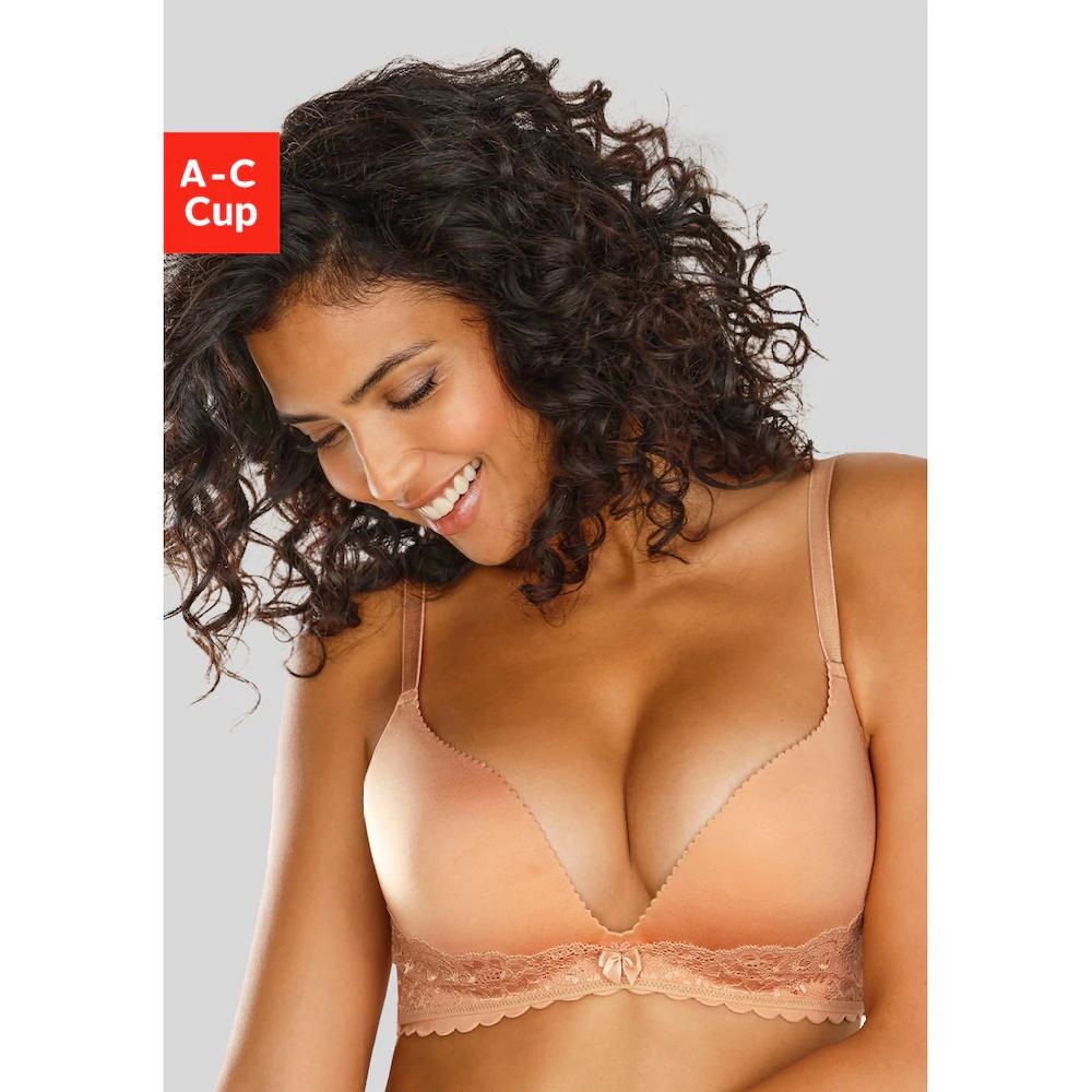 LASCANA Push-up-BH ohne Bügel mit extra flachen Kanten und feiner Spitze Dessous ▷ für Riesige Rabatte