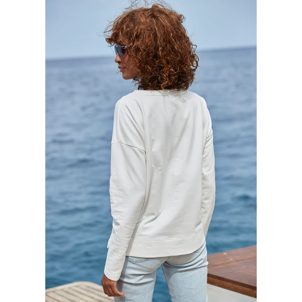 Elbsand Sweatshirt mit Logostickerei vorne lässige Passform sportlich-casual Kostenloser Versand international