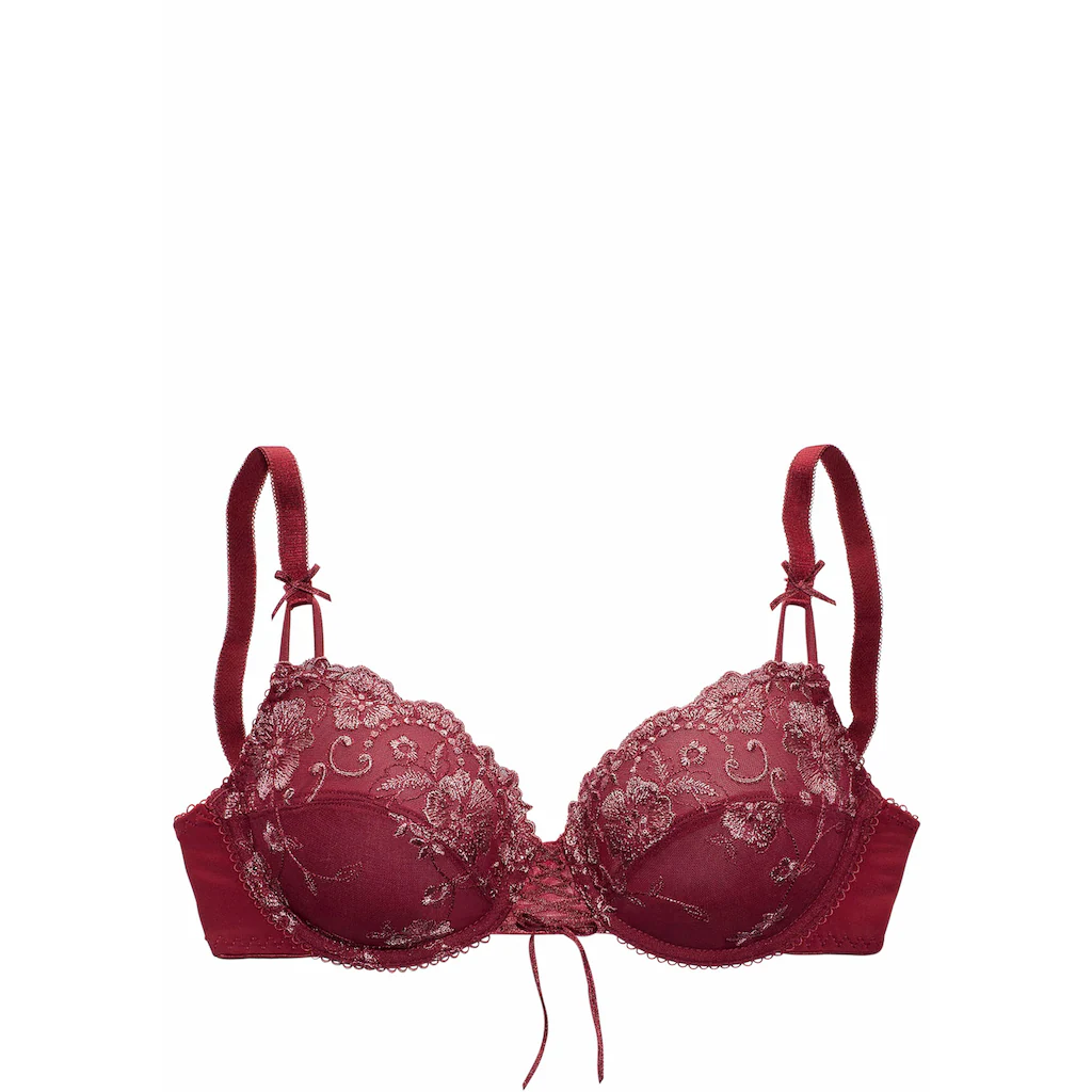 LASCANA Bügel-BH »Wanda« mit Zierschnürung und Stickerei Spitze Dessous ▷ für Verkauf