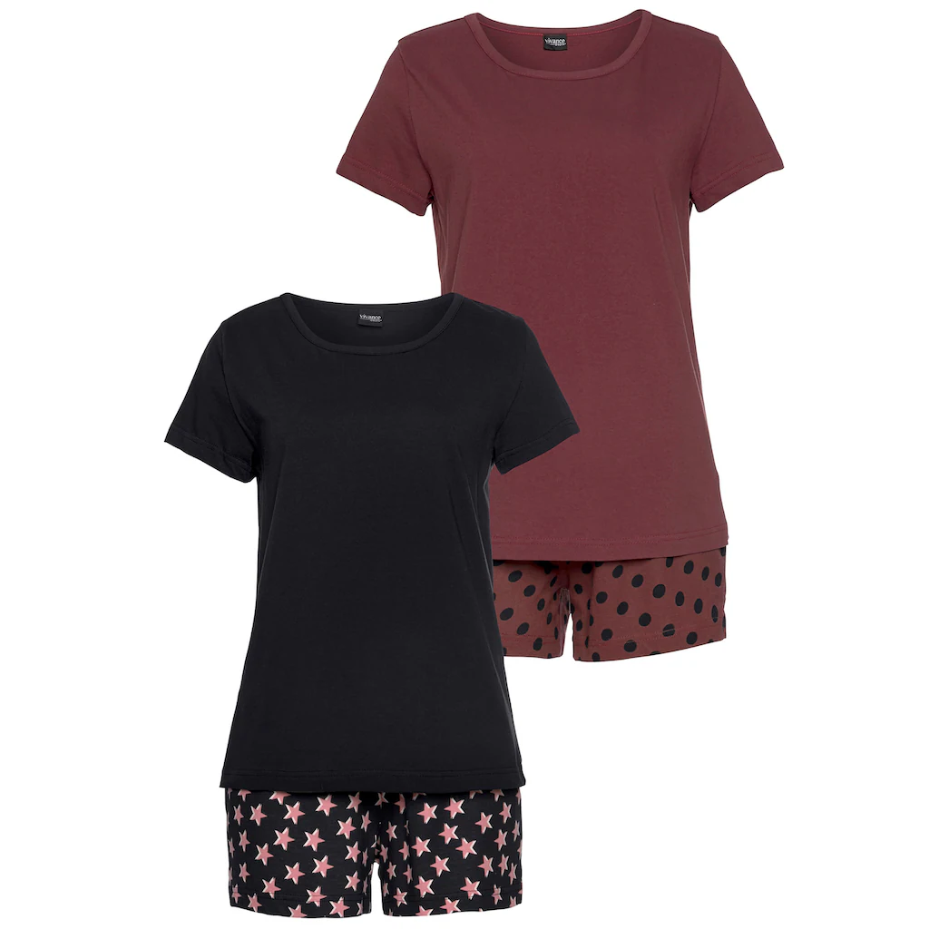 Vivance Dreams Shorty (2 Stück) Shorts mit Paspeln am Saum Online Shopping